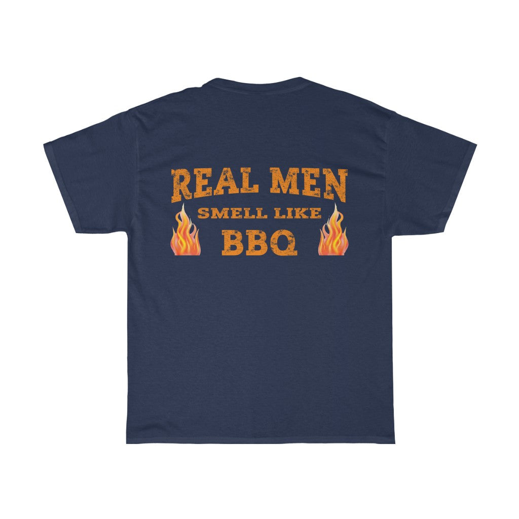 REAL MEN SMELL LIKE BBQ - Men's Cotton T-shirt